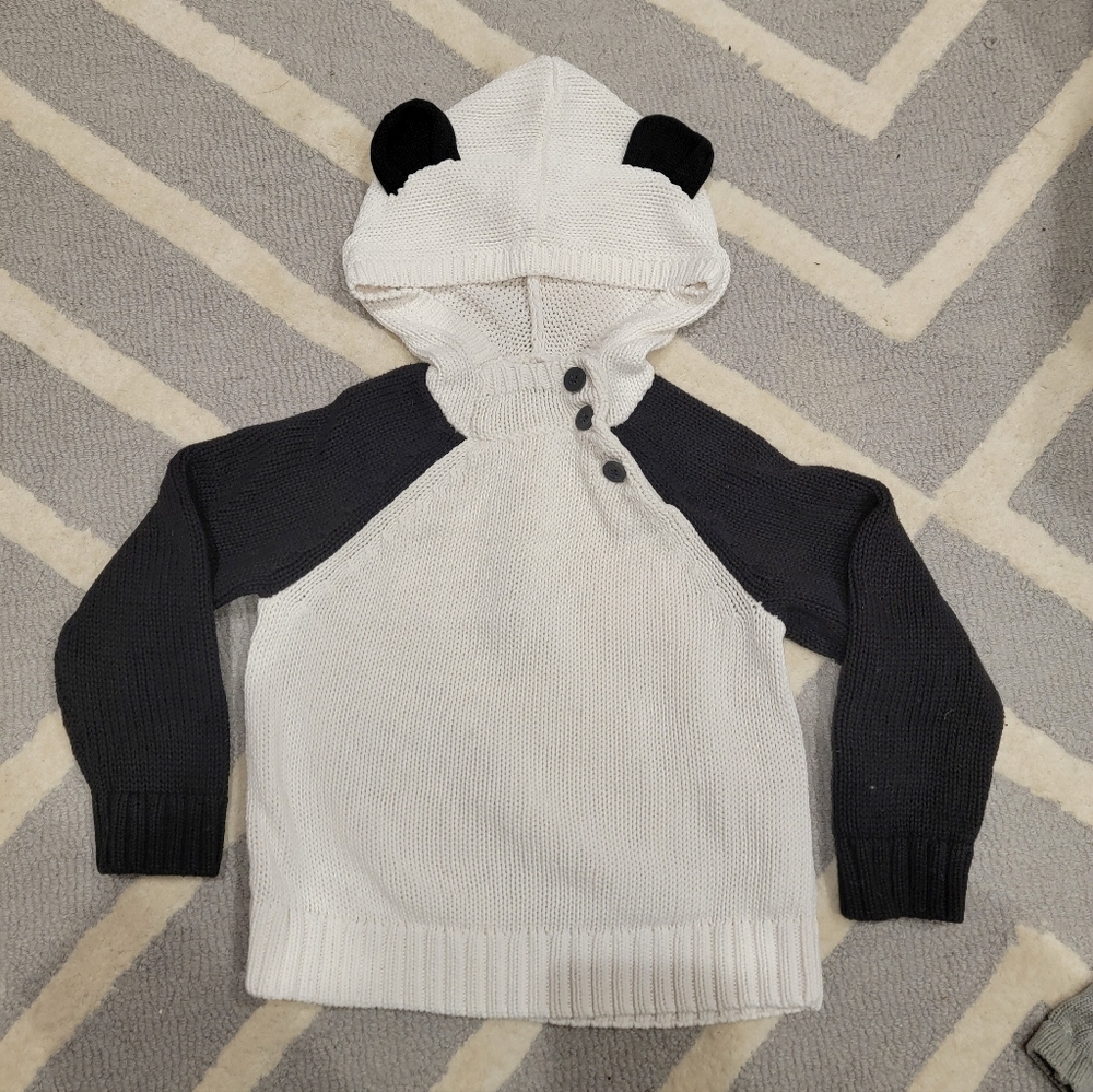 Tea Collection Black and White Panda Sweater Hoodie